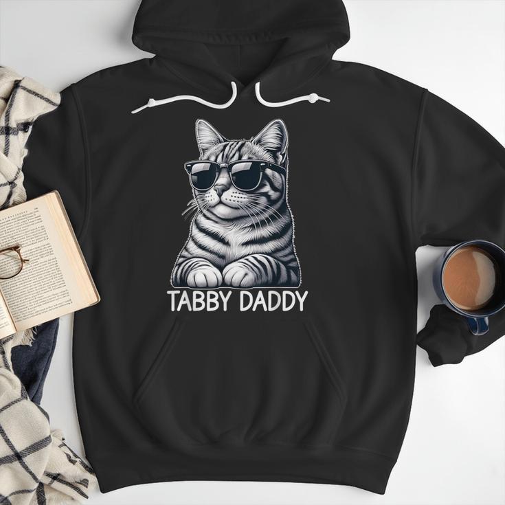 Tabby Daddy Cat Dad Graphic Grey Tabby Cat Lover Men Hoodie