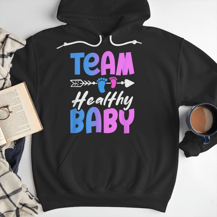 Team Healthy Baby Gender Reveal Pregnancy Mom Dad Men Hoodie