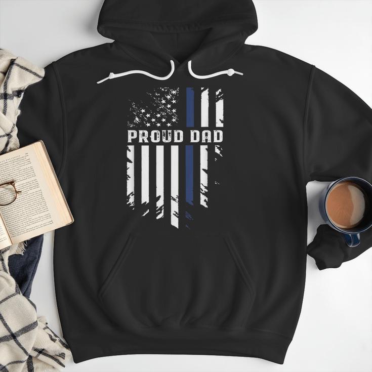 Thin Blue Line Proud Dad Police Family T-Shirt Men Hoodie