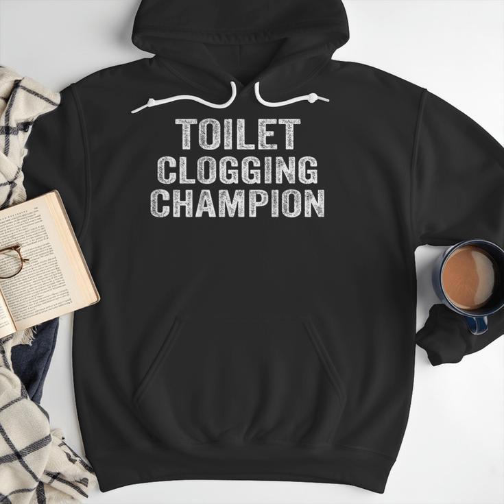 Toilet Clogging Champion Award Dad Jokes ON Back Men Hoodie Toilet Clogging Champion Award Dad Jokes ON Back Men Hoodie