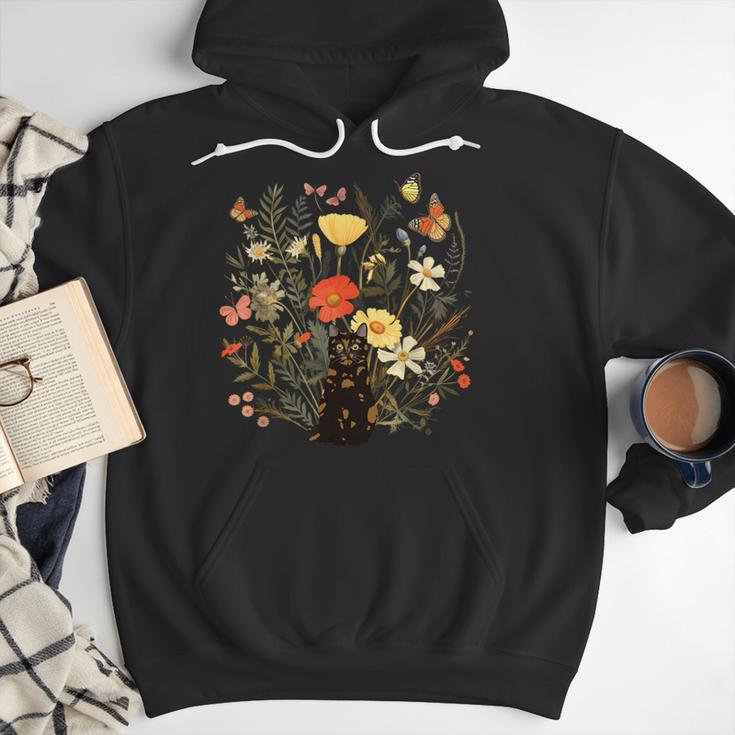 Tortie Cat Owner Flowers Tortie Cat Mom Tortie Cat Dad For Men Women Kids Men Hoodie