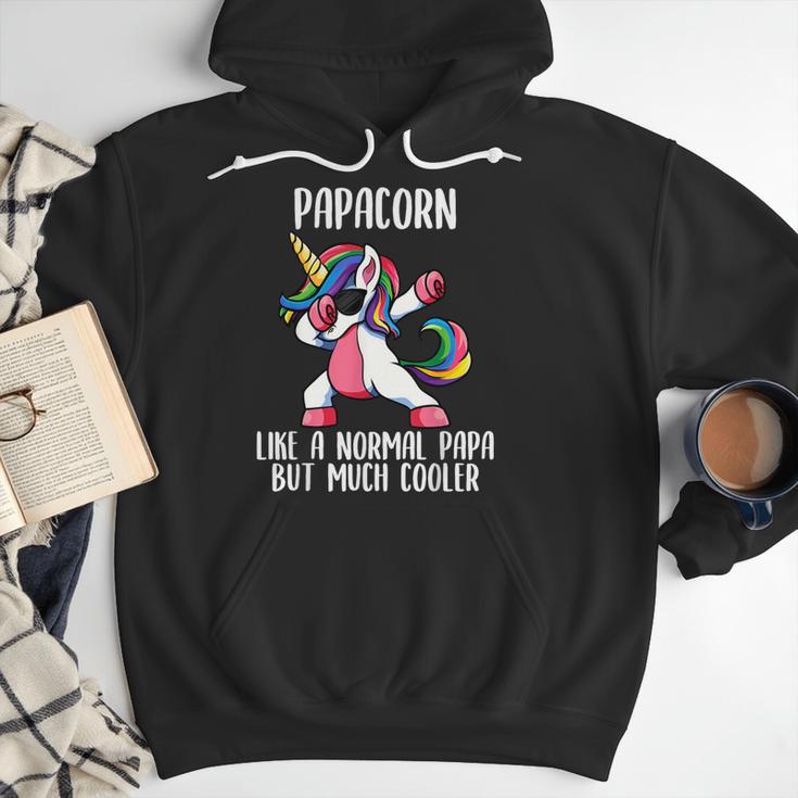 Unicorn Dad Girl Birthday Party Clothing Papacorn Men Hoodie
