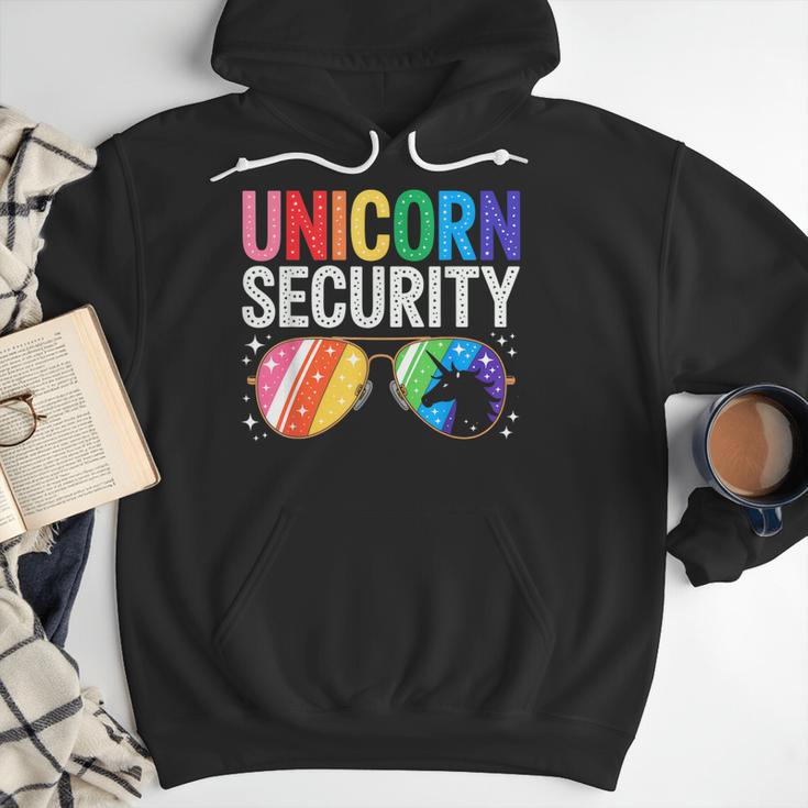 Unicorn Security Birthday Family Halloween Costume Mom Dad Men Hoodie