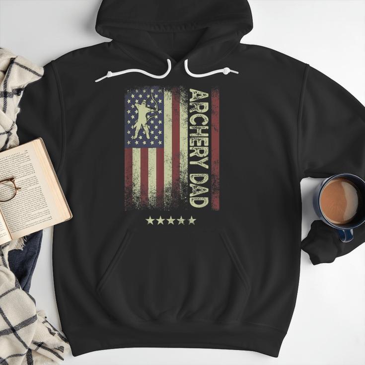 USA American Flag Archery Dad Men Hoodie