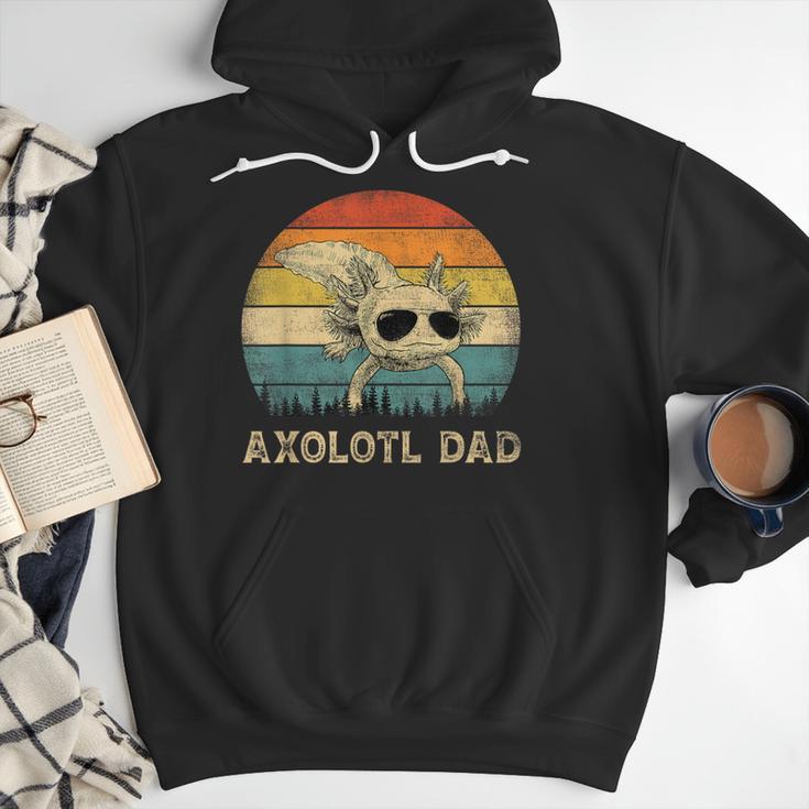 Vintage Axolotl Dad Axolotl Lovers Daddy Father's Day Men Hoodie