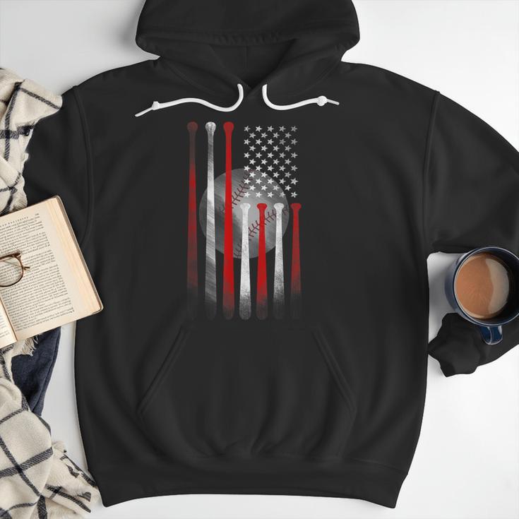 Vintage Baseball American Flag Classic Fit Tee For Dad And Mom Men Hoodie