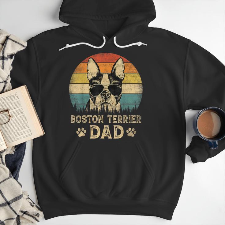 Vintage Boston Terrier Dad Dog Lovers Father's Day Tee Men Hoodie