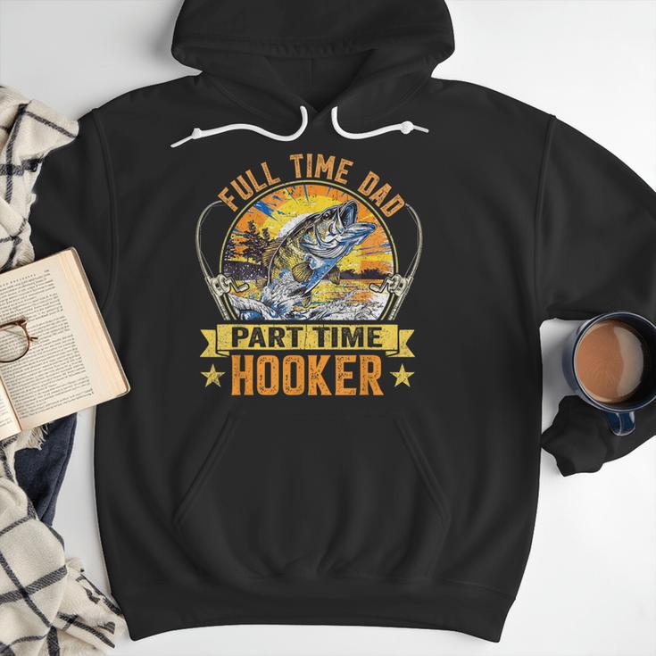 Vintage Father's Day Fishing Full Time Dad Part Time Hooker Men Hoodie Vintage Father's Day Fishing Full Time Dad Part Time Hooker Men Hoodie