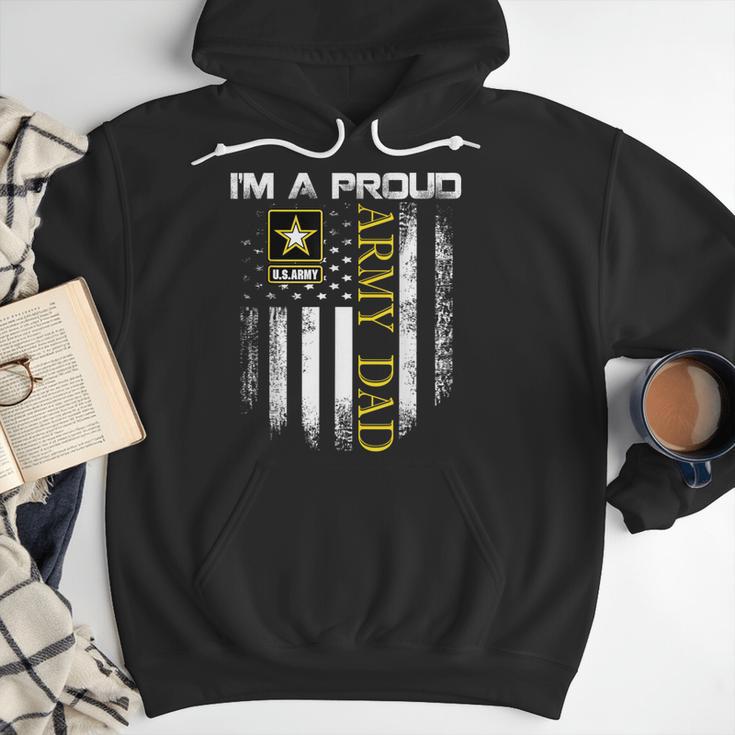 Vintage I'm A Proud Army Dad With American Flag Men Hoodie