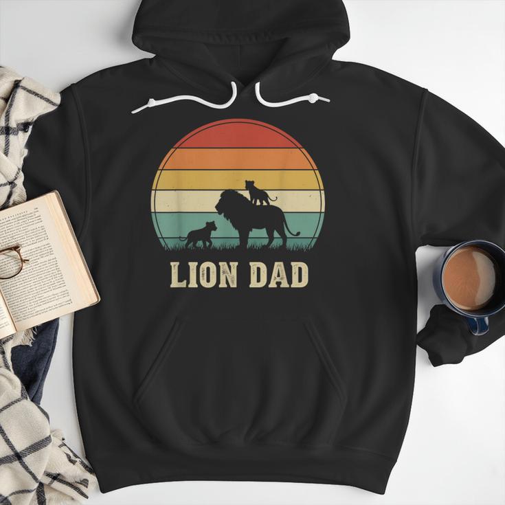 Vintage Lion Dad Father Grandpa Father's Day Men Hoodie