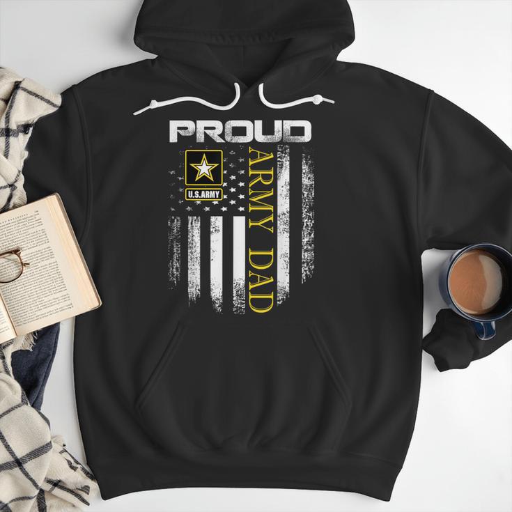 Vintage Proud Army Dad With American Flag Men Hoodie