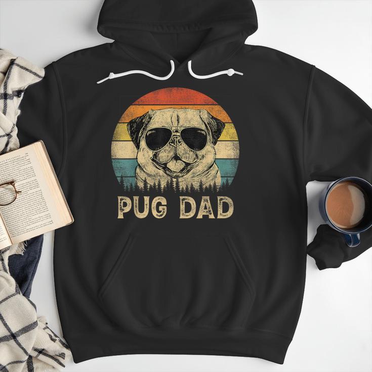 Vintage Pug Dad Dog Lovers Father's Day Tee Men Hoodie