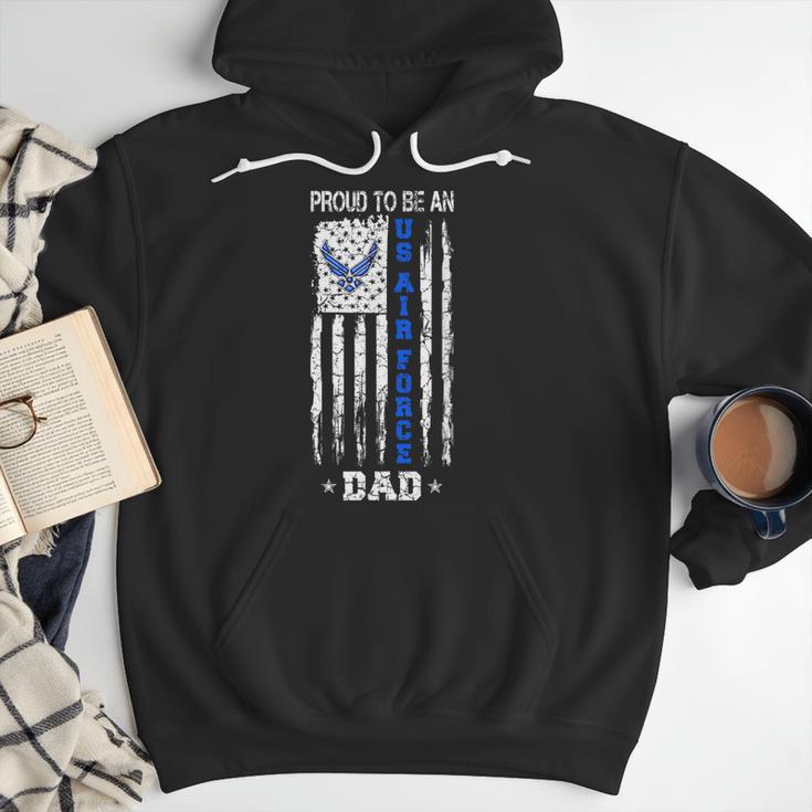 Vintage USA Flag Proud To Be An US Air Force Dad Men Hoodie
