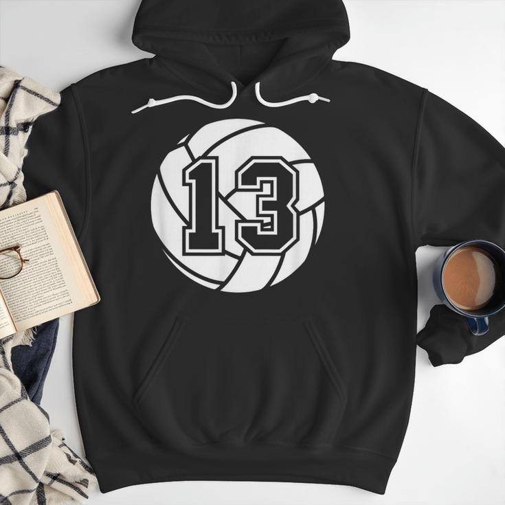 Volleyball Player 13 Volleyball Mom Dad Jersey Number 13 Men Hoodie