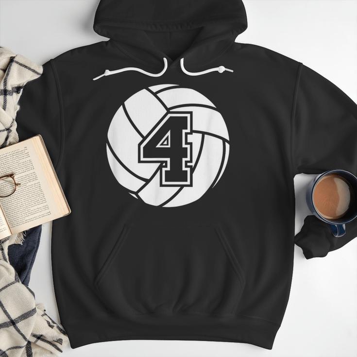 Volleyball Player 4 Volleyball Mom Dad Jersey Number 4 Men Hoodie