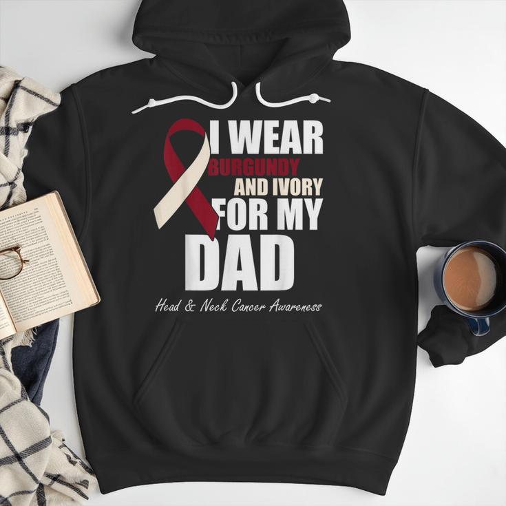 I Wear Burgundy Ivory For My Dad Oral Head Neck Cancer Men Hoodie