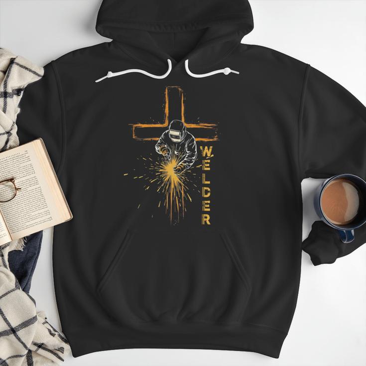 Welder Christian Cross Weld Welding Dad Jesus Lover Men Hoodie