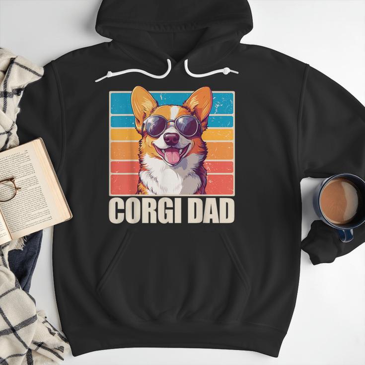 Welsh Corgi Pembroke Dog Corgi Dad -Adults Small Classic Fit Short Sleeve Cotton Polyester Blend Men Hoodie