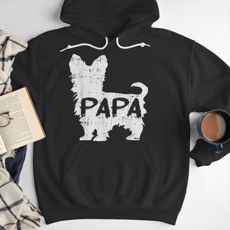 Yorkshire Terrier Papa Dog Puppy Doggie Pet Lover Yorkie Dad Men Hoodie