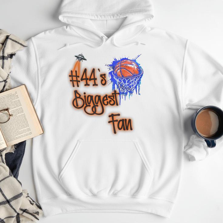 44 Biggest Fan Of Basketball Player Number 44 Dad Mom Men Hoodie