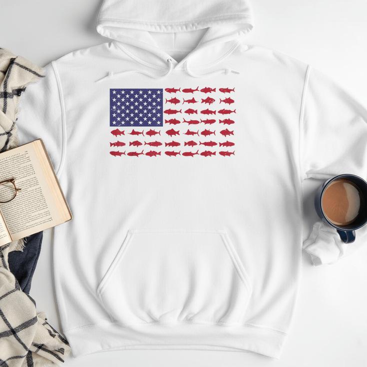 American Flag Fishing-Shirt Men Kids Bass Fish Dad Patriotic Men Hoodie