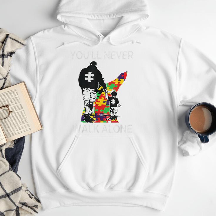 Autism Dad Support Alone Puzzle You'Ll Never Walk Premium Tri-Blend Men Hoodie Autism Dad Support Alone Puzzle You'Ll Never Walk Premium Tri-Blend Men Hoodie