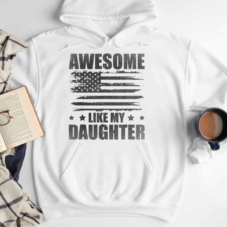 Awesome Like My Daughter Mom Dad American Flag Men Hoodie