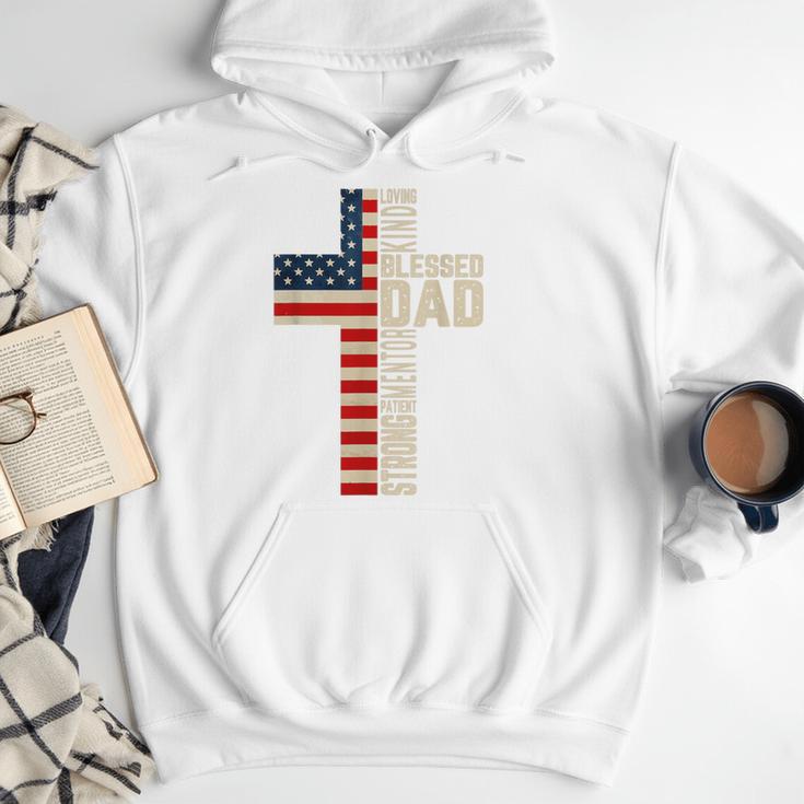 Blessed Dad Christian From Daughter Son Jesus Patriotic Men Hoodie