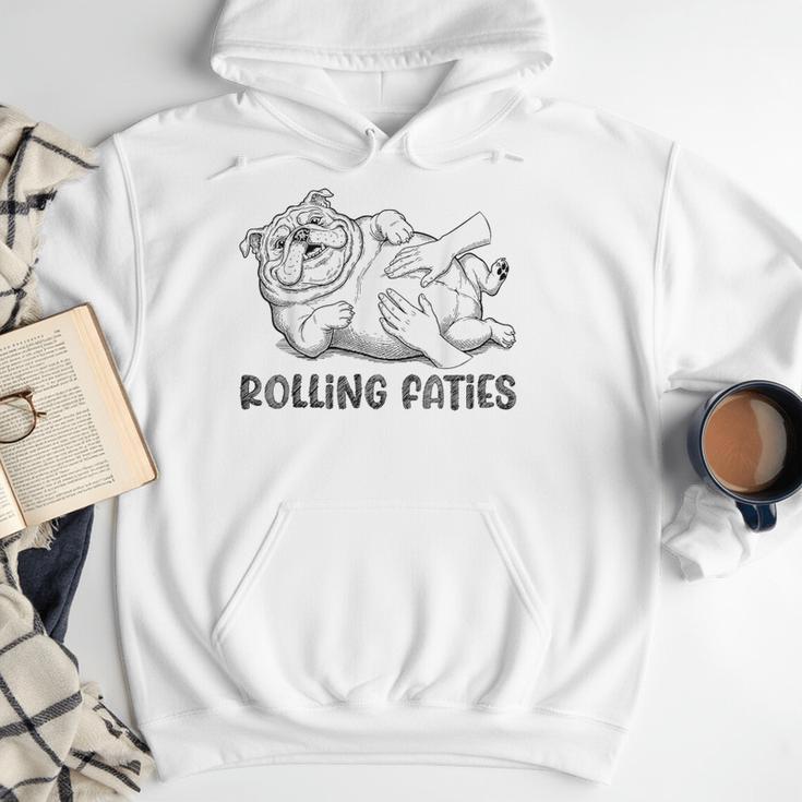 Bulldog Rolling Fatties Dog Mom Dad Owner Men Hoodie