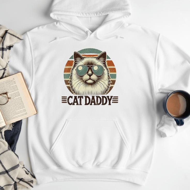 Cat Daddy Cool Ragdoll Cat Father's Day Retro Cat Dad Men Hoodie