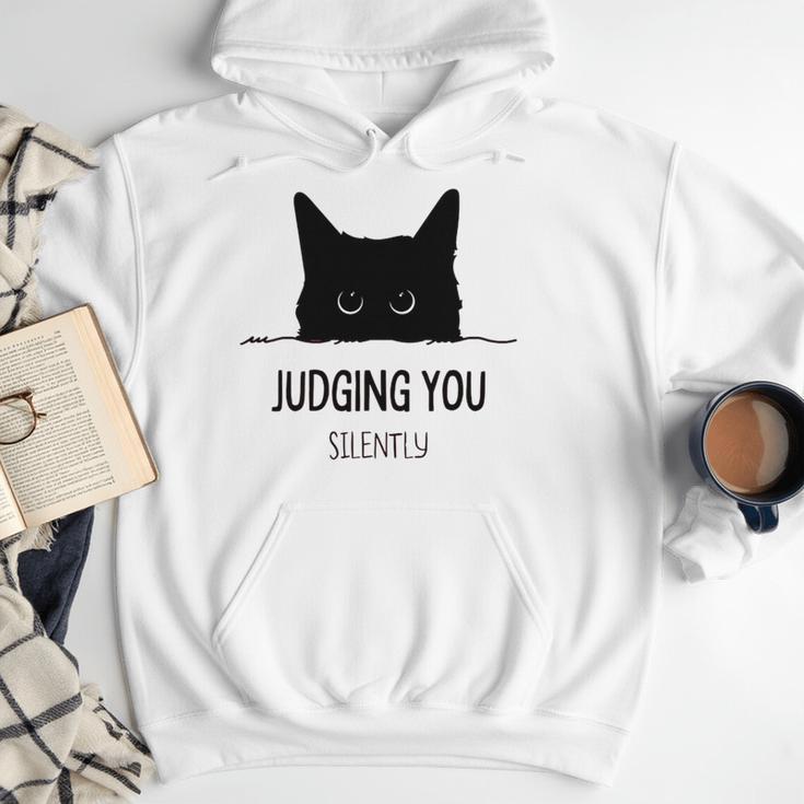 Cat Judging You Silently Cat Mom Dad Premium Tri-Blend Men Hoodie