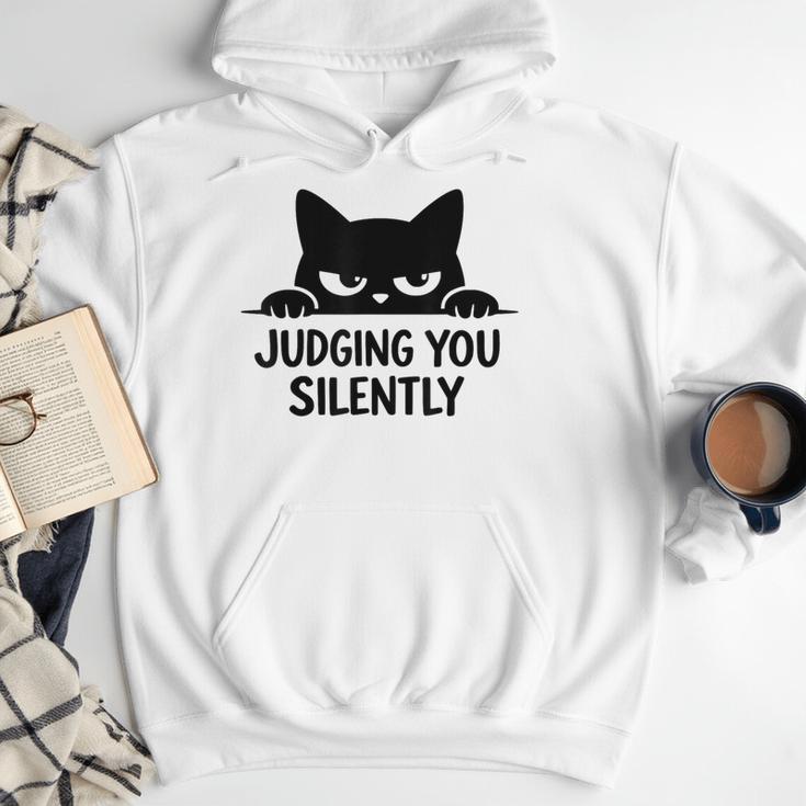 Cat For Cat Lover Mom Dad Cat Judging You Silently Men Hoodie
