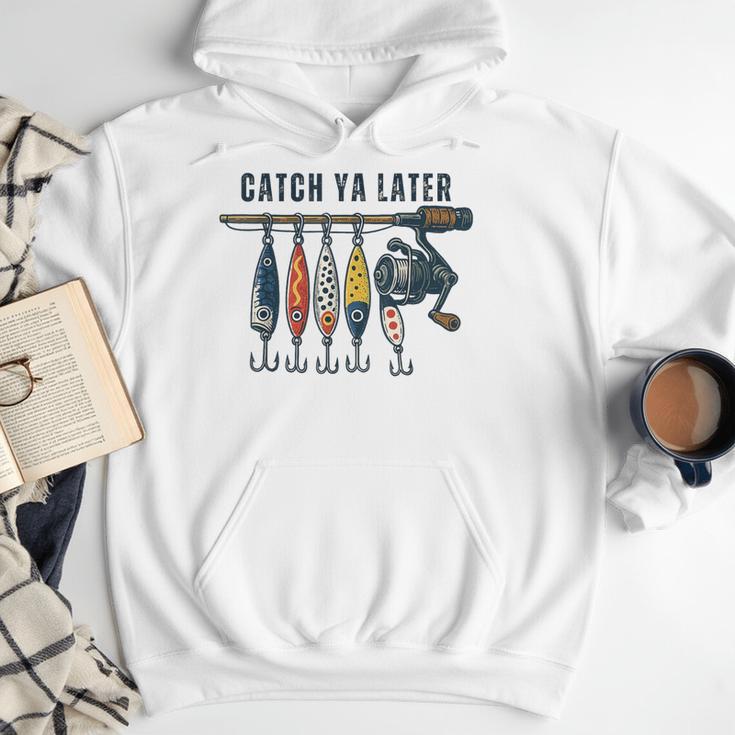 Catch Ya Later Vintage Fishing Lures Outdoor Dad Son Men Hoodie