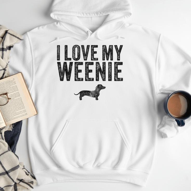 Dachshund Dog I Love My Weenie Dad Mom Dog Lover Men Hoodie