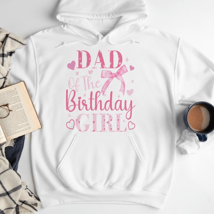 Dad Of The Birthday Girl Bow Cute Pink Matching Family Party Men Hoodie
