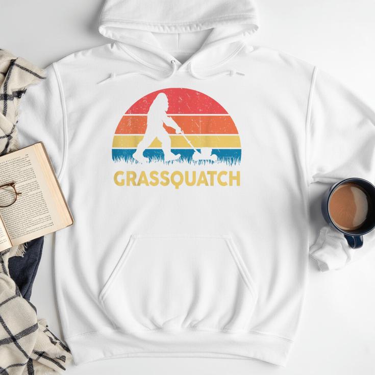 Dad Lawn Mowing Grassquatch Bigfoot Mower Garden Men Hoodie