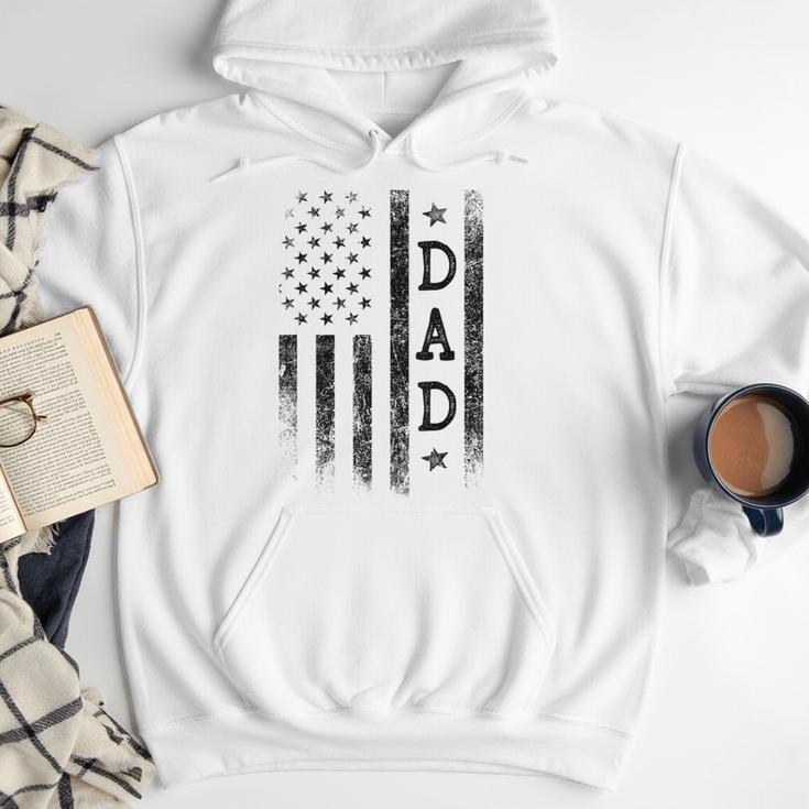 Dad Patriotic American USA Flag Father's Day Dad Men Hoodie