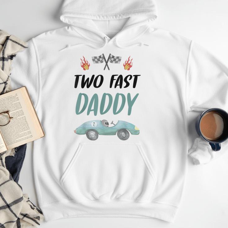 Daddy Dad 2nd Birthday Two Fast Race Car Second Bday Party Men Hoodie