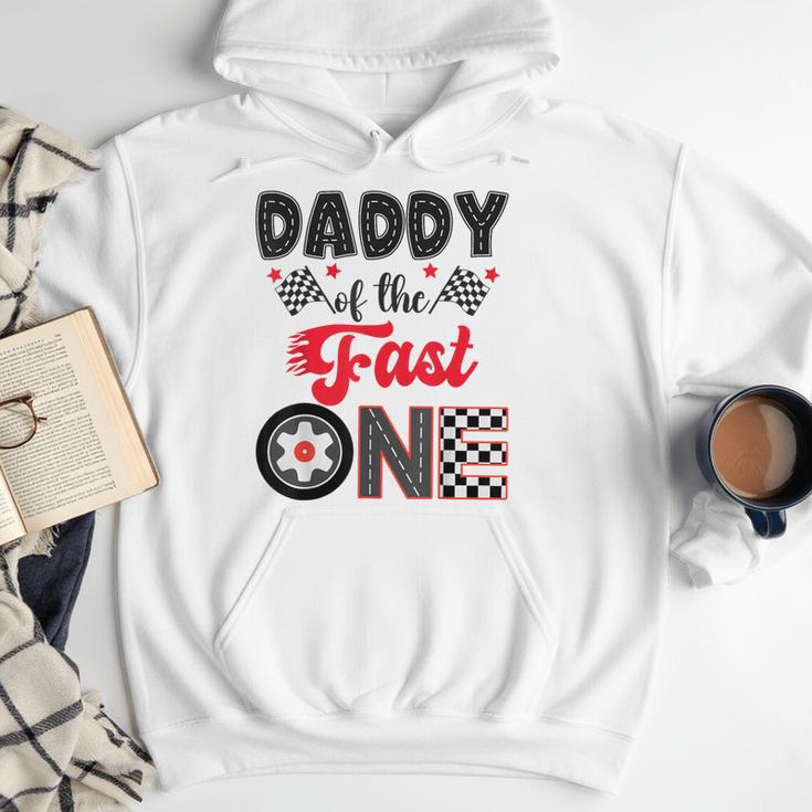 Daddy Of The Fast One Car Racing Dad 1St Birthday Boy Men Hoodie