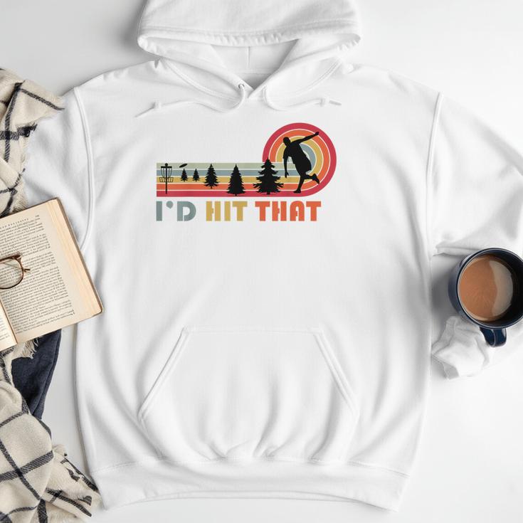 Disc Golf I'd Hit That Frisbee Golfer Retro Men Dad Men Hoodie
