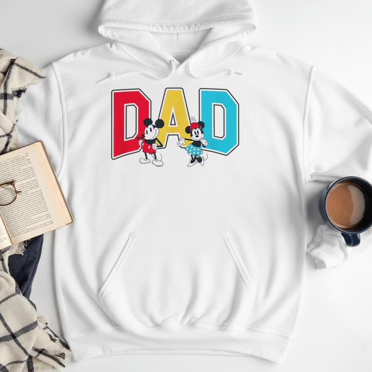 Disney Mickey And Friends Mickey Minnie Dad Collegiate Logo Men Hoodie