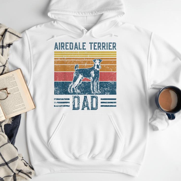 Dog Airedale Terrier Dad Vintage Airedale Terrier Dad Men Hoodie