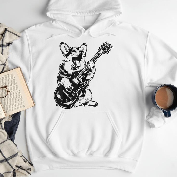 Dog Guitarist Guitar Pembroke Welsh Corgi Dad Mom Men Hoodie