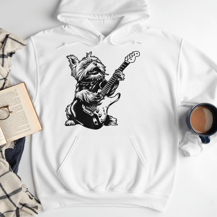 Dog Guitarist Guitar Yorkie Dad Mom For Men Women Men Hoodie