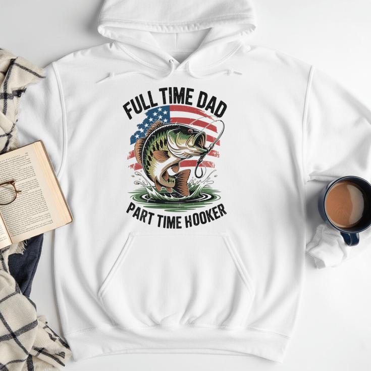 Fishing 4th July Full Time Dad Part Time Hooker On-Back Men Hoodie