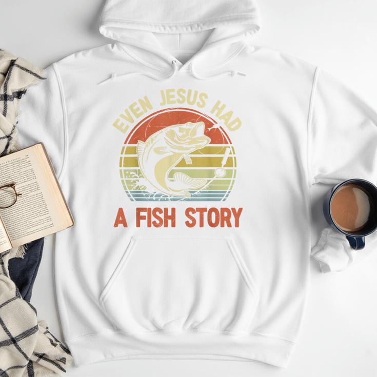 Fishing Even Jesus Had Fish Story Bass Dad Christian Men Hoodie