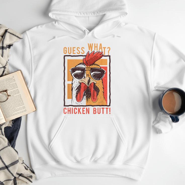 Guess What Chicken Butt DadSiblingsFriends Humor Small Men Hoodie