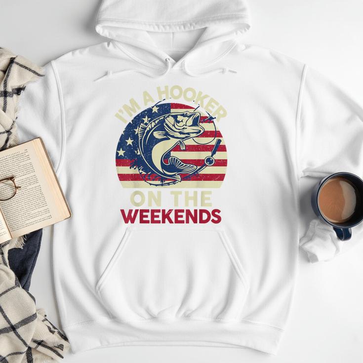 I'm Hooker On The Weekends Dirty Bass Dad Fishing Men Hoodie