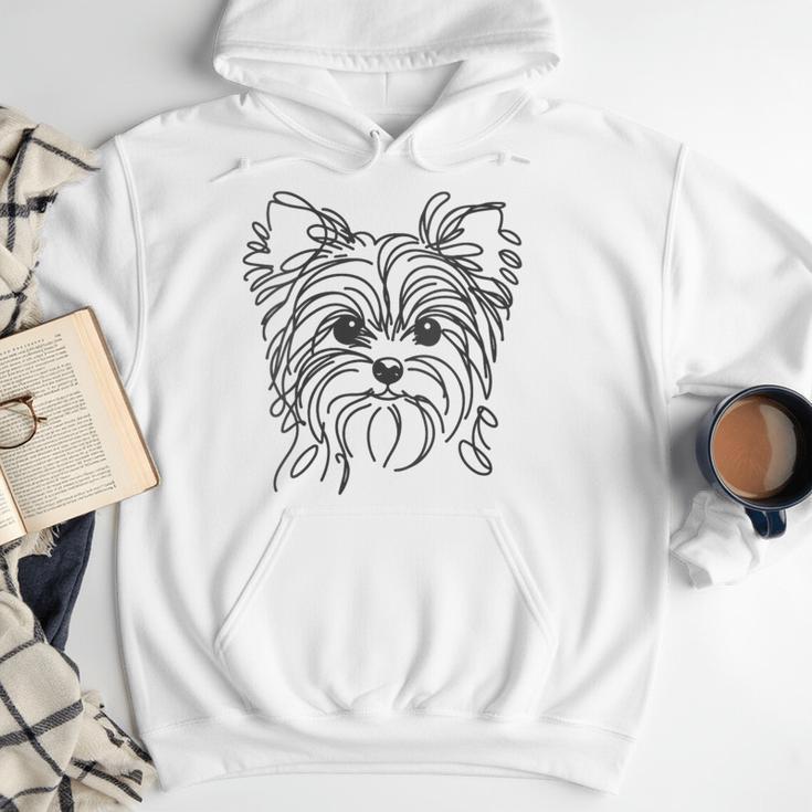 Line Art Dad Mom Dog Teecup Yorkie Men Hoodie Line Art Dad Mom Dog Teecup Yorkie Men Hoodie