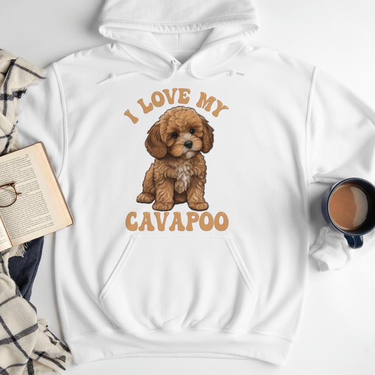 I Love My Cavapoo For Mom Dad Kids Men Hoodie